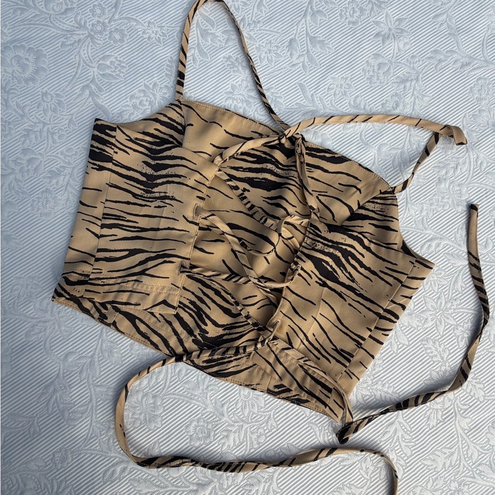 Urban Outfitters Tan and Black Zebra Camisole